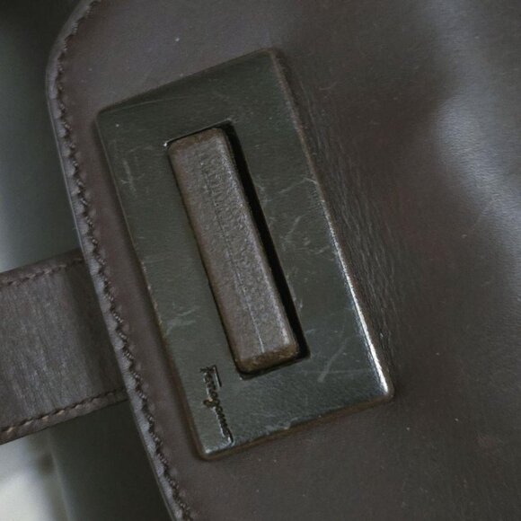 Salvatore Ferragamo Dark Brown Leather Handbag - Picture 11 of 16